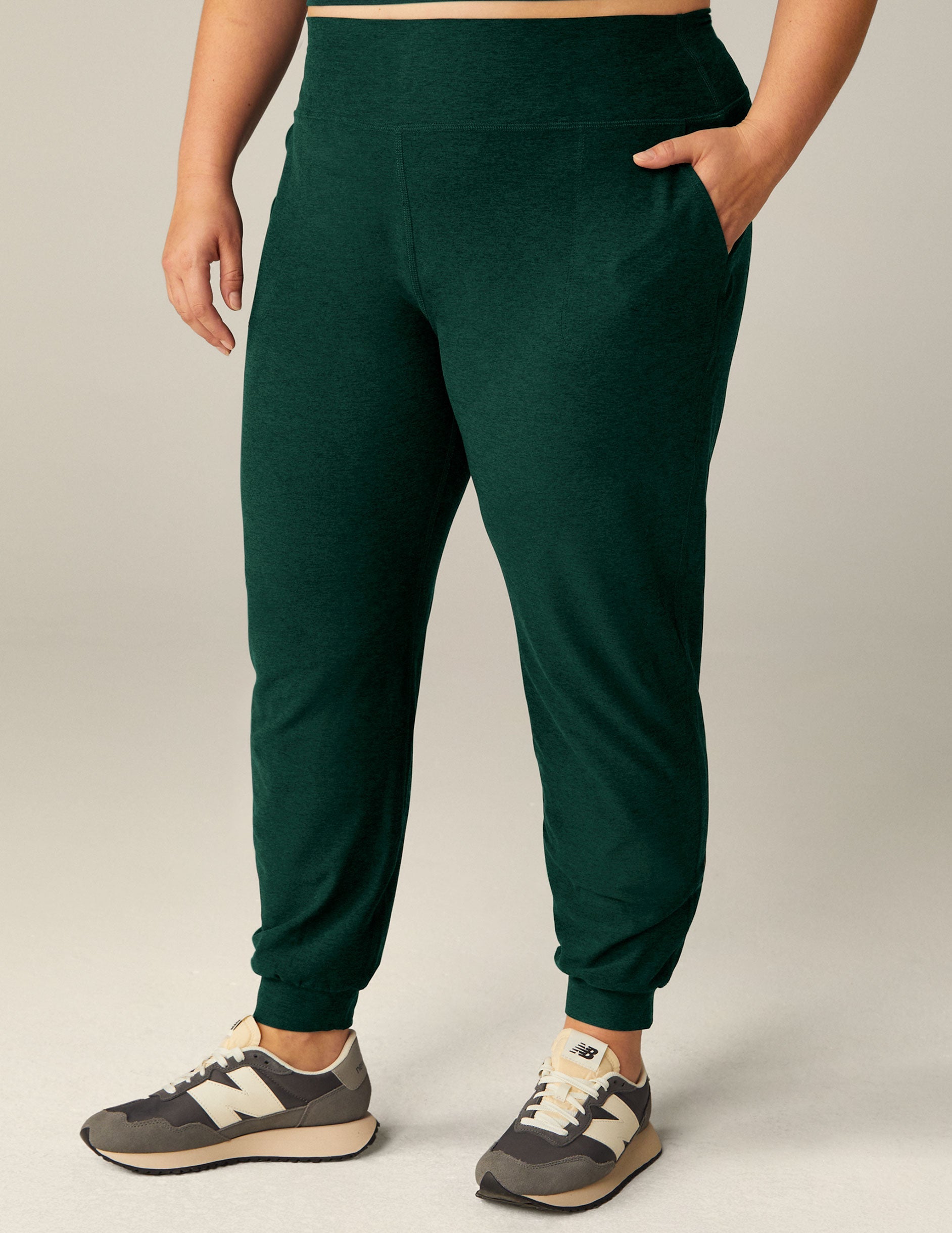 Ultra-Soft Spacedye Midi Jogger Pants, Tapered Fit, Dark Spruce Green Heather
