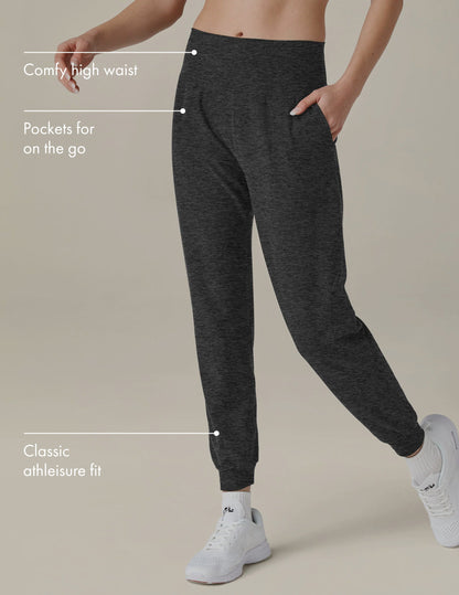 Beyond Yoga Women's Spacedye Midi Jogger Pants - Black Charcoal Athleisure