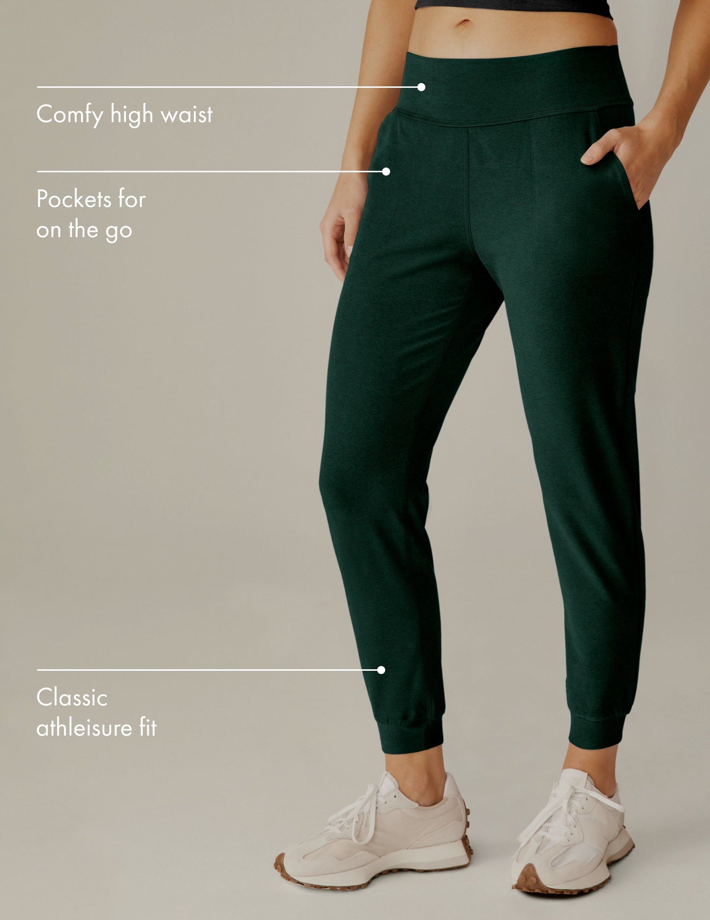 Ultra-Soft Spacedye Midi Jogger Pants, Tapered Fit, Dark Spruce Green Heather