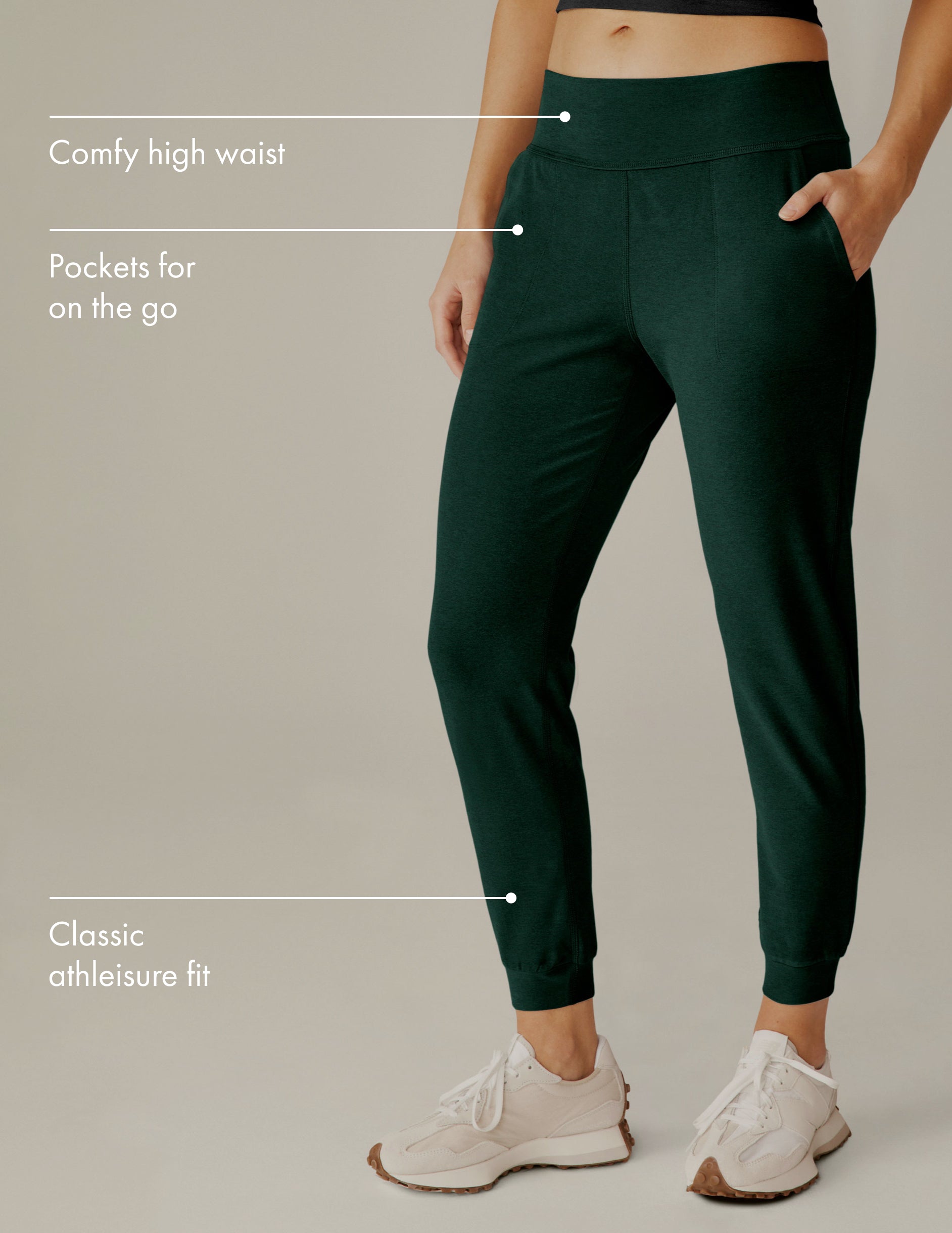 Ultra-Soft Spacedye Midi Jogger Pants, Tapered Fit, Dark Spruce Green Heather