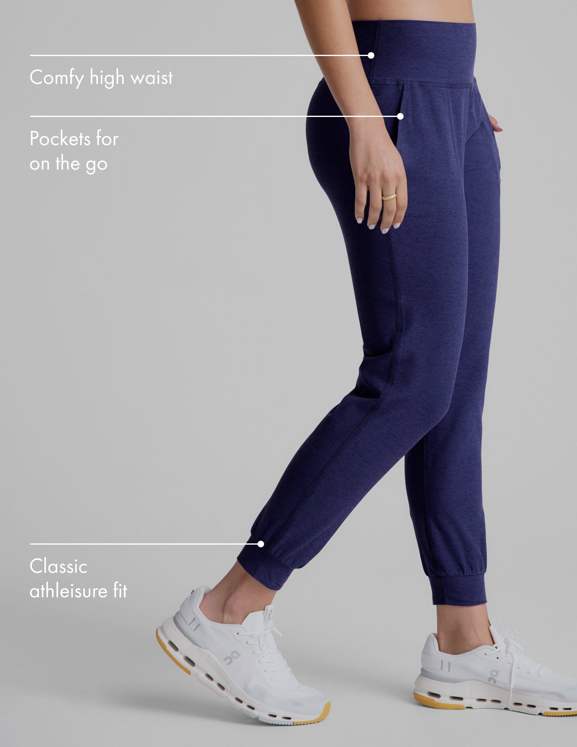 Ultra Soft Spacedye Midi Jogger: Cozy Tapered Athleisure Essential with Pockets