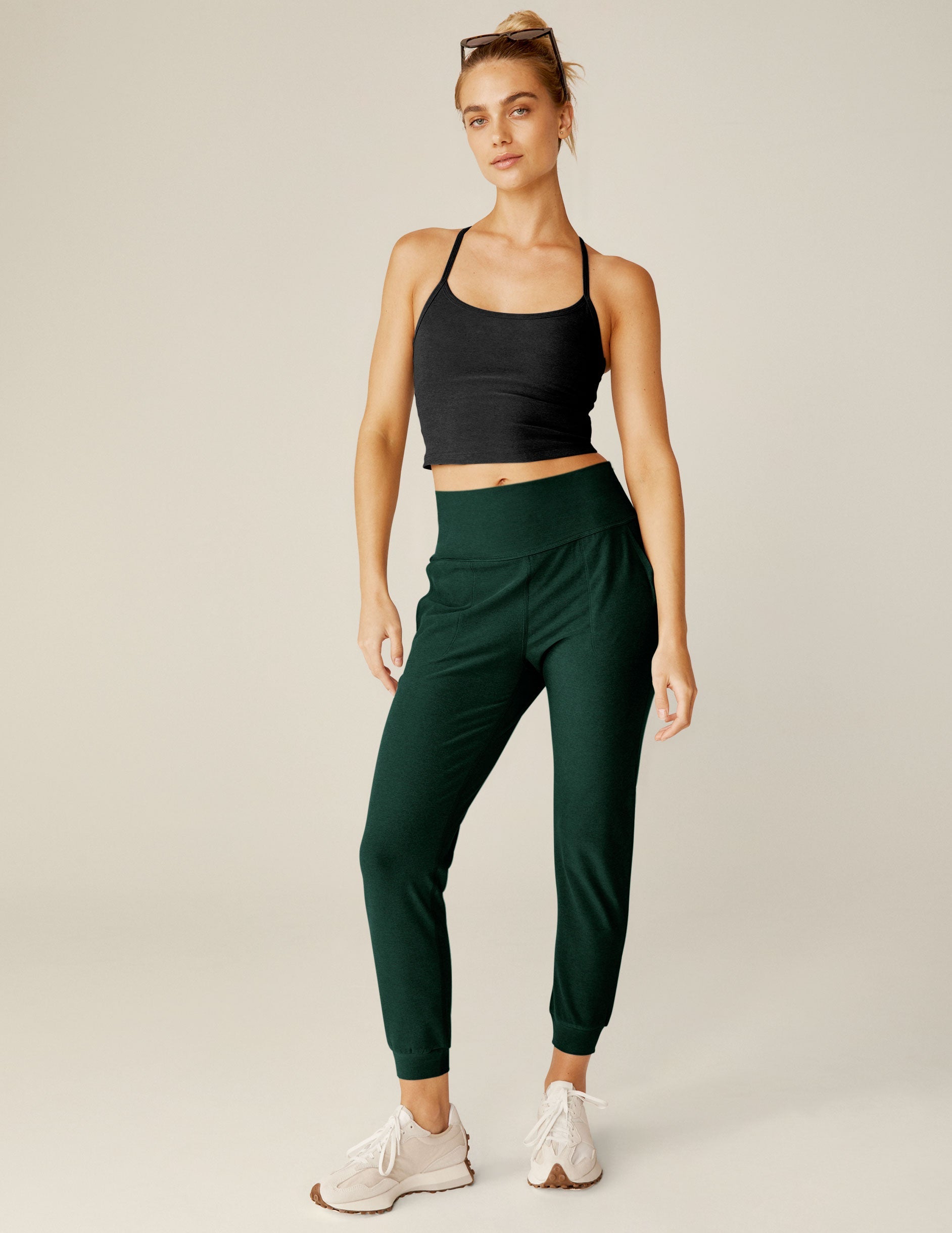 Ultra-Soft Spacedye Midi Jogger Pants, Tapered Fit, Dark Spruce Green Heather