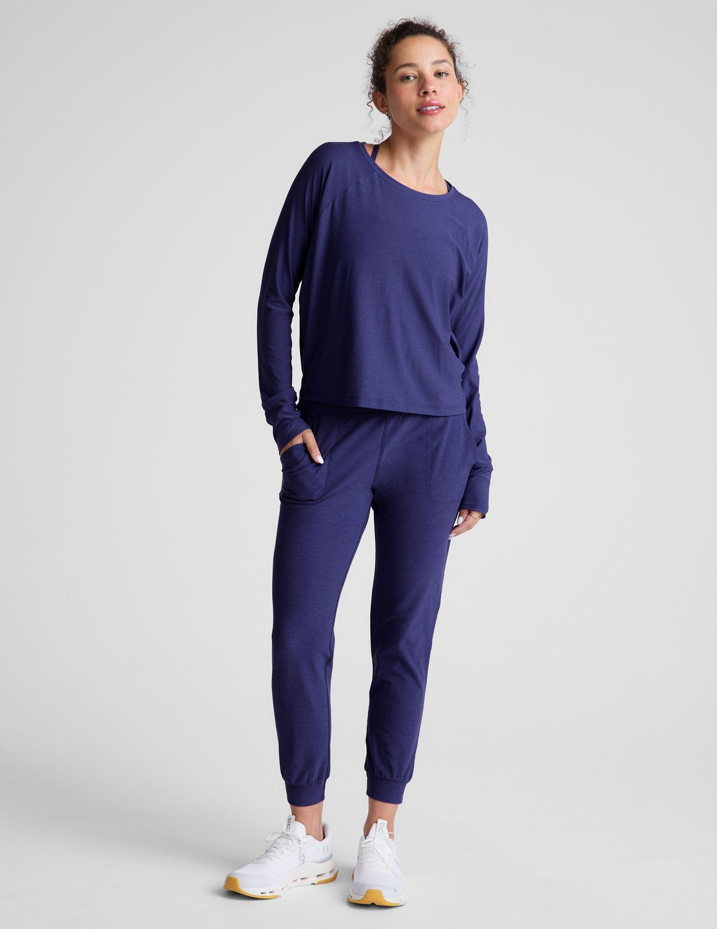 Ultra Soft Spacedye Midi Jogger: Cozy Tapered Athleisure Essential with Pockets