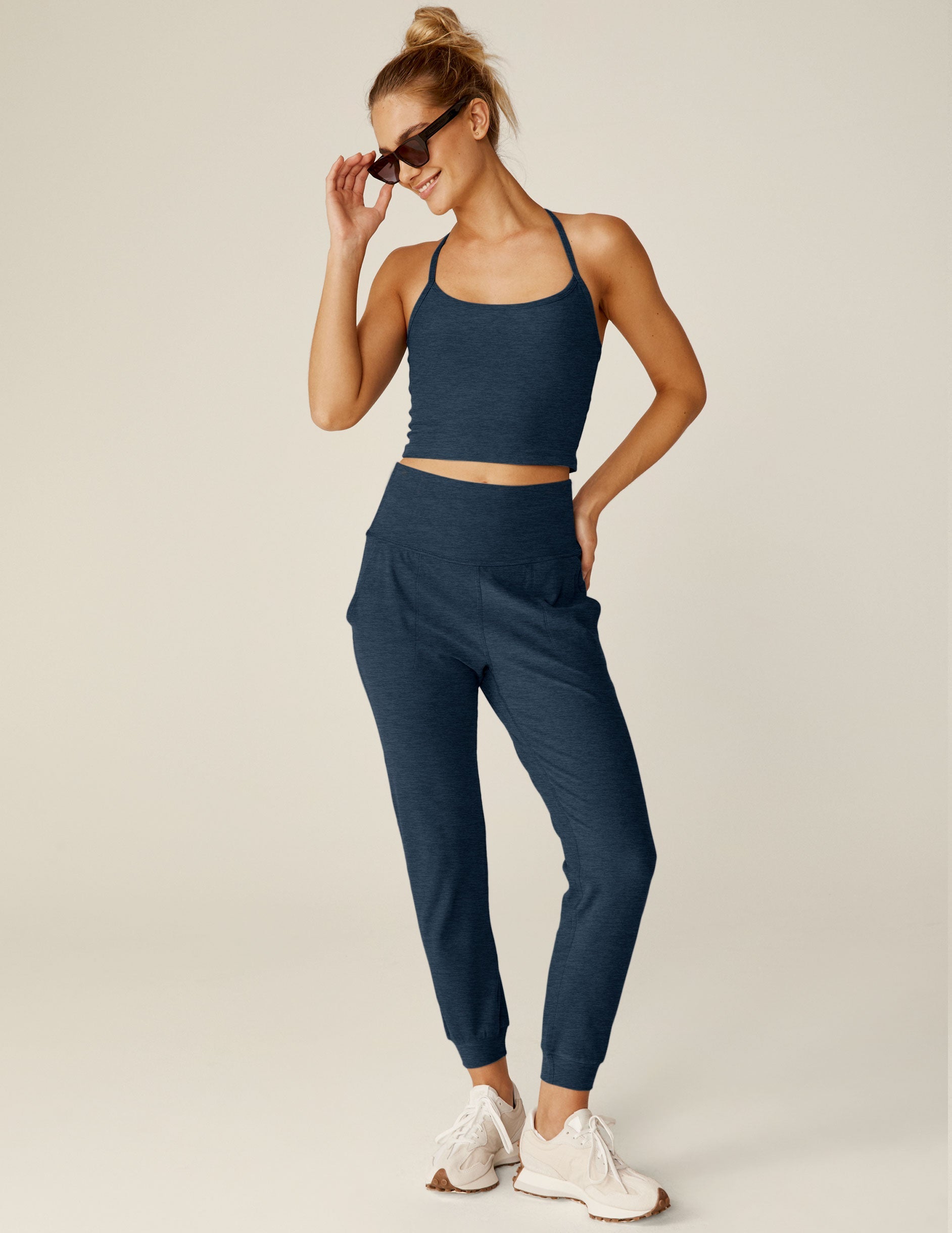 Ultra Soft Spacedye Midi Jogger Pants - Cozy Tapered Athleisure Loungewear