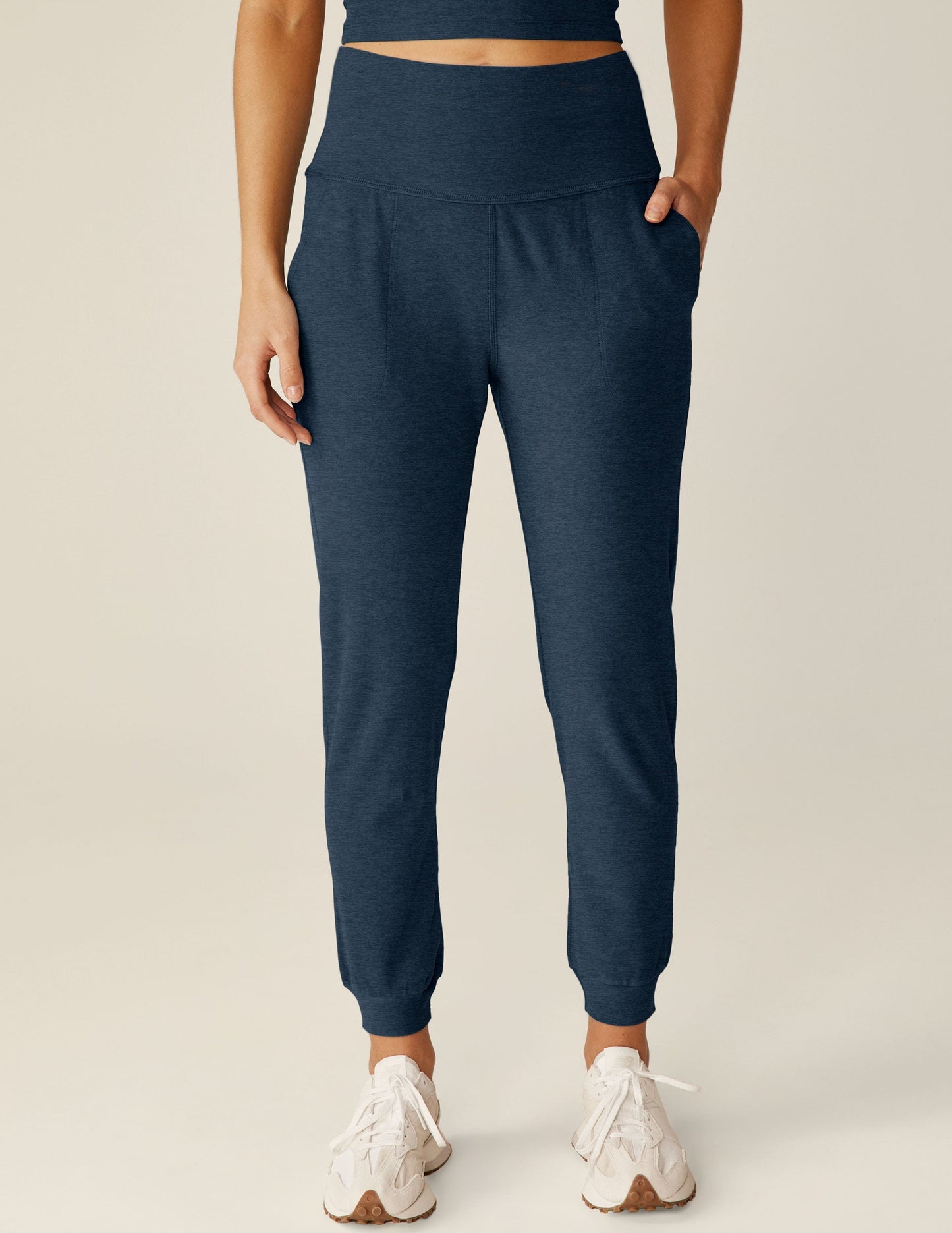 Ultra Soft Spacedye Midi Jogger Pants - Cozy Tapered Athleisure Loungewear