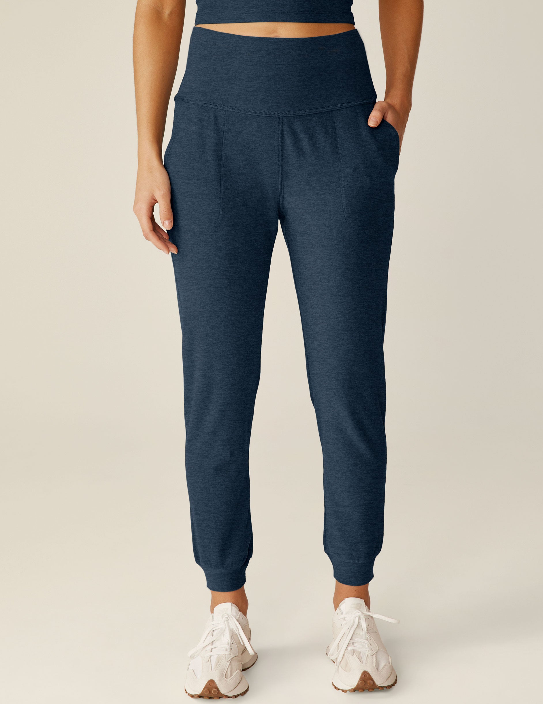 Ultra Soft Spacedye Midi Jogger Pants - Cozy Tapered Athleisure Loungewear