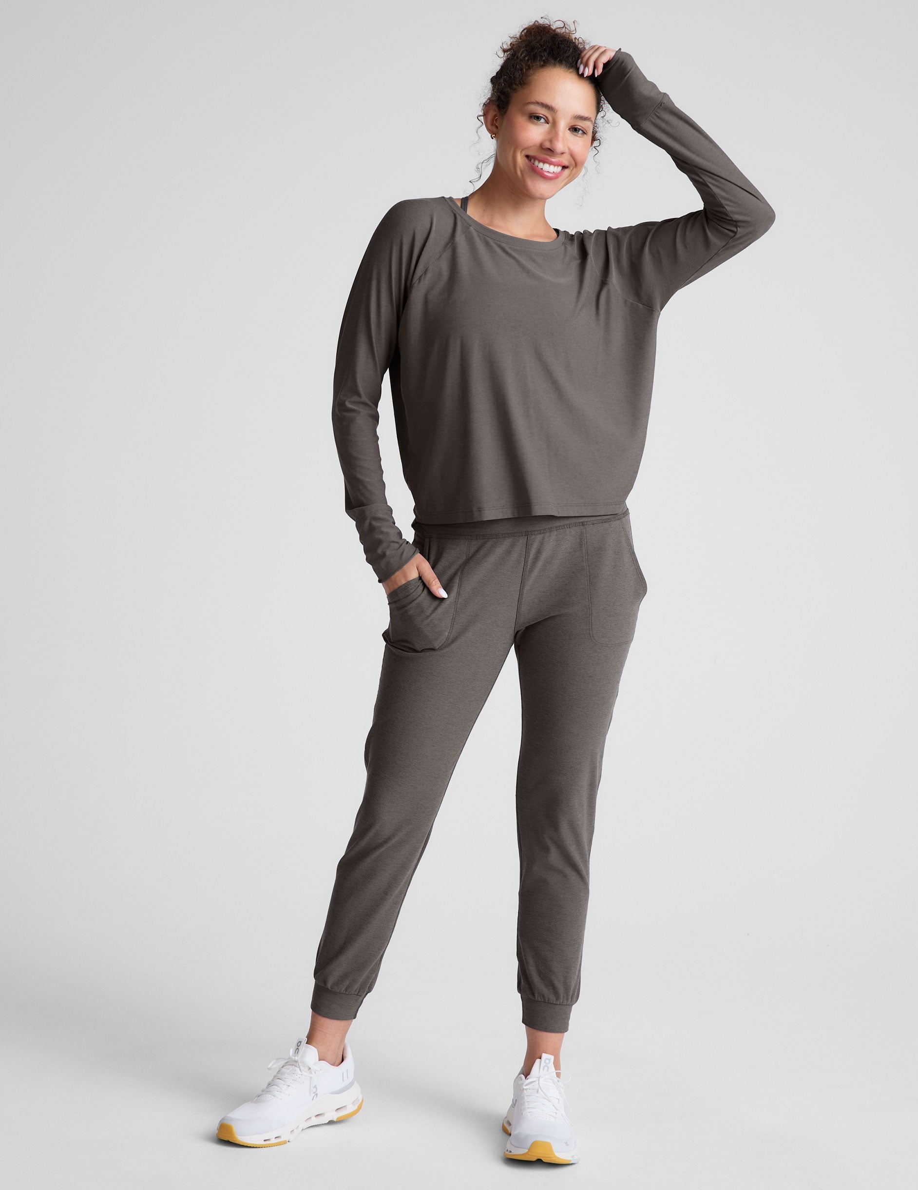 Ultra Soft Spacedye Midi Jogger, Tapered Athleisure Essential, Cozy Everyday Wear