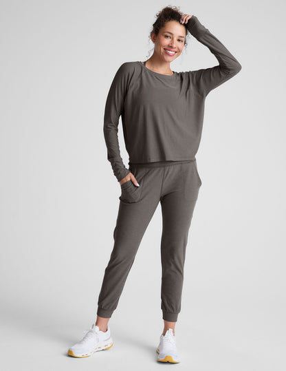 Ultra Soft Spacedye Midi Jogger, Tapered Athleisure Essential, Cozy Everyday Wear