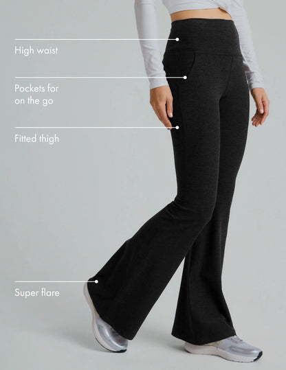 Spacedye High Waisted Flare Active Pant, Ultimate Comfort, Pockets, Versatile Style