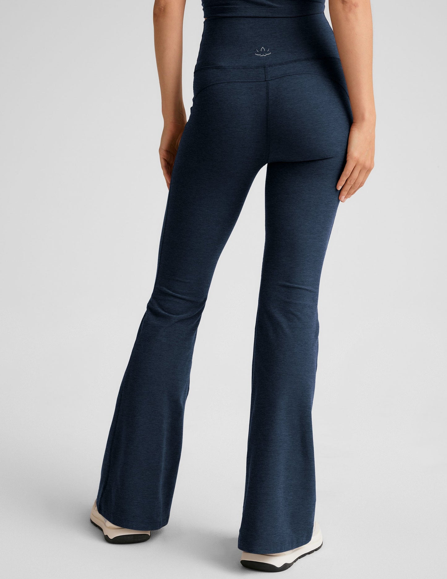 Comfortable Spacedye High Waisted Flare Pants with Pockets