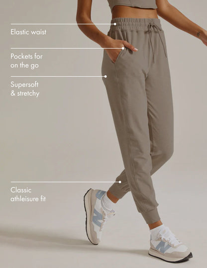 Plush Spacedye Commuter Midi Joggers: Ultra-Soft, Slim Fit, Drawstring Waist, Pockets