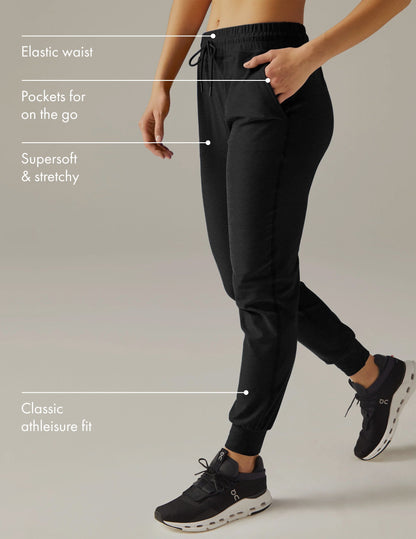 Ultra-Soft Spacedye Commuter Midi Jogger Pants for Women - Darkest Night