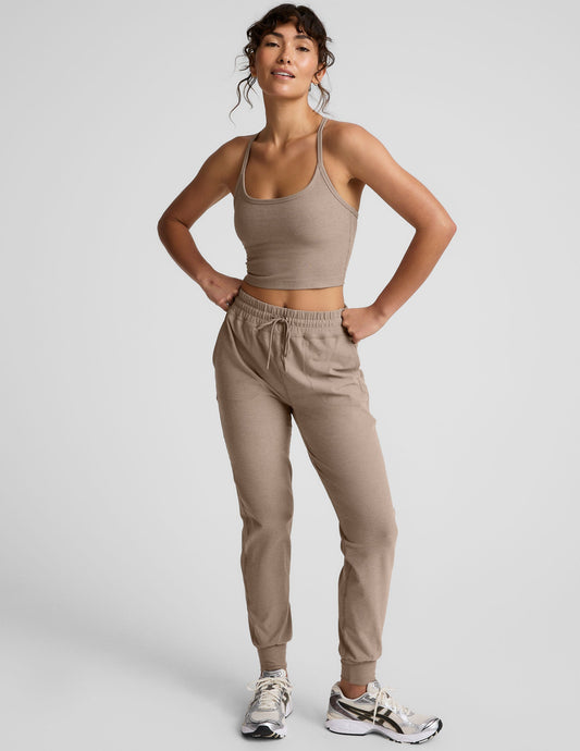 Plush Spacedye Commuter Midi Joggers: Ultra-Soft, Slim Fit, Drawstring Waist, Pockets