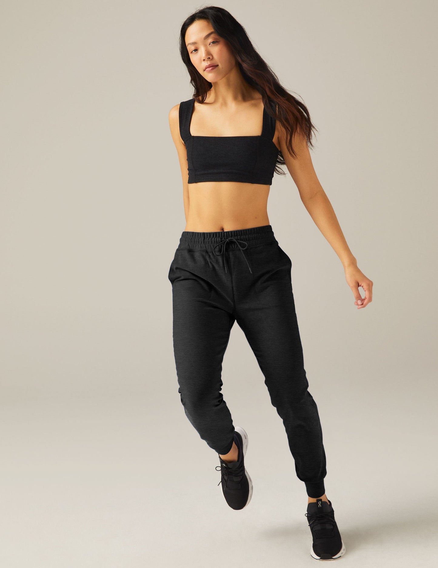 Ultra-Soft Spacedye Commuter Midi Jogger Pants for Women - Darkest Night