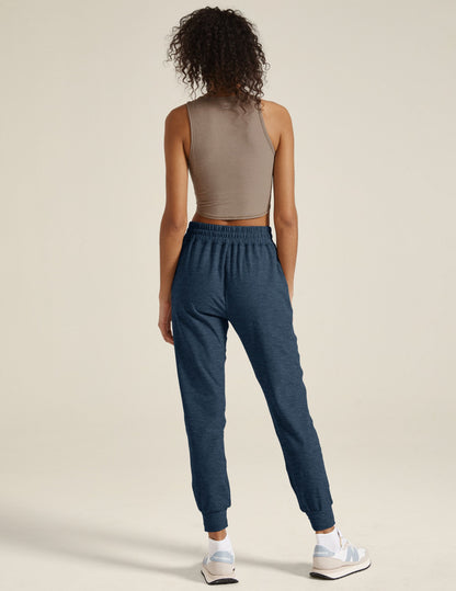 Ultra-Soft Spacedye Commuter Midi Jogger Pants for Women - Navy