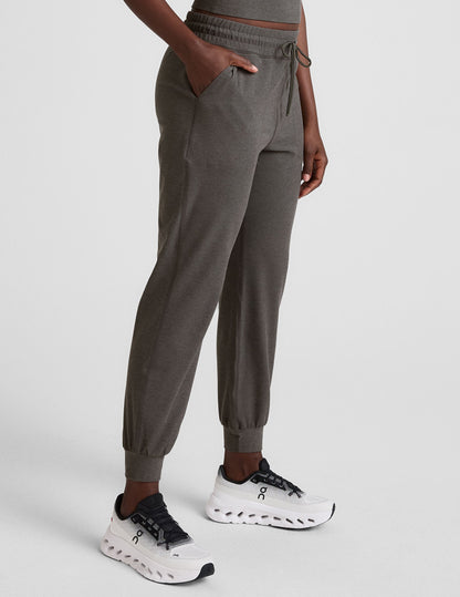 Ultra-Soft Spacedye Commuter Midi Joggers: Slim Fit Athleisure Gray Heather Pants