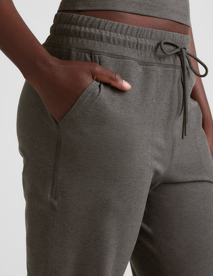 Ultra-Soft Spacedye Commuter Midi Joggers: Slim Fit Athleisure Gray Heather Pants