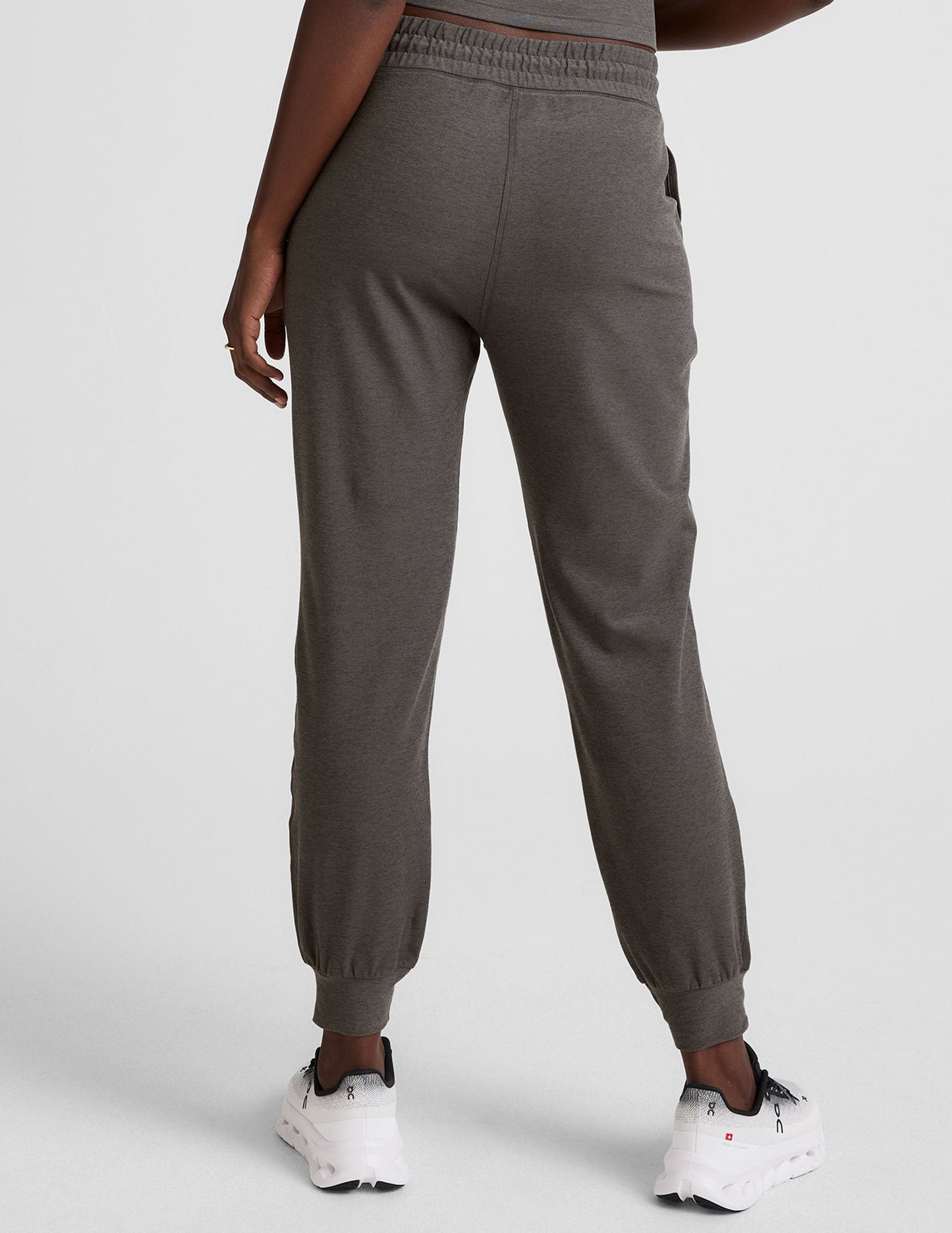 Ultra-Soft Spacedye Commuter Midi Joggers: Slim Fit Athleisure Gray Heather Pants