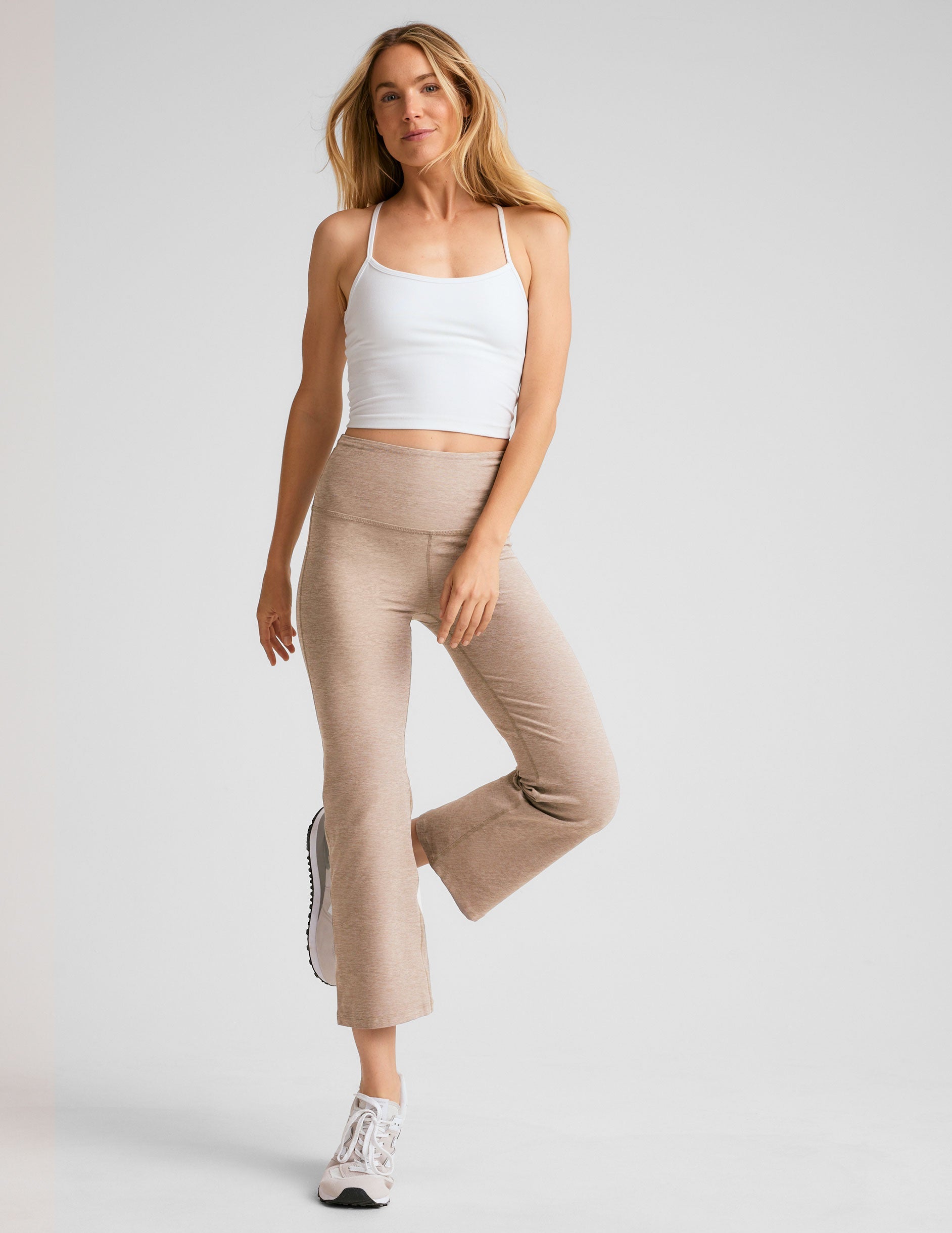 Women's Spacedye Retro High-Waisted Cropped Flare Yoga Lounge Pant