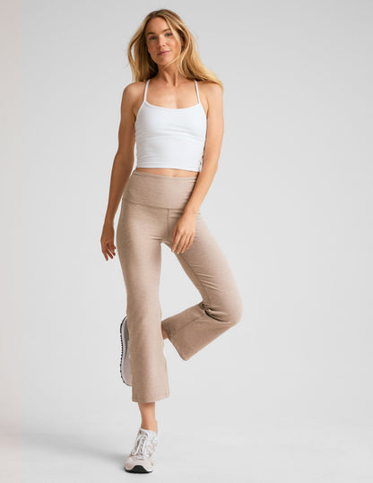 Women's Spacedye Retro High-Waisted Cropped Flare Yoga Lounge Pant