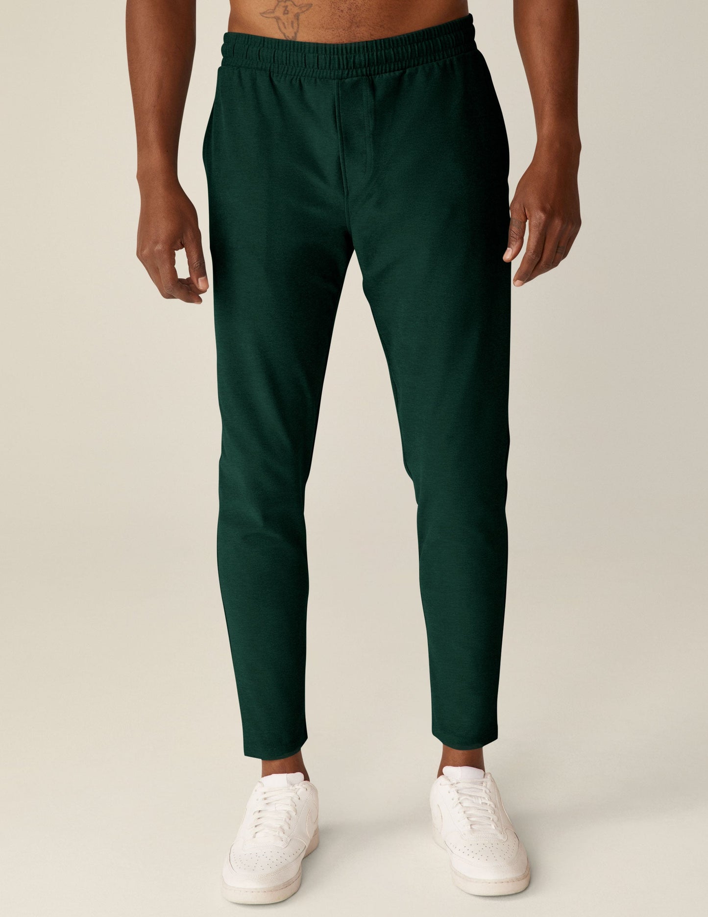 Men's Spacedye Slim Fit Athleisure Pants with Pockets & Elastic Waistband