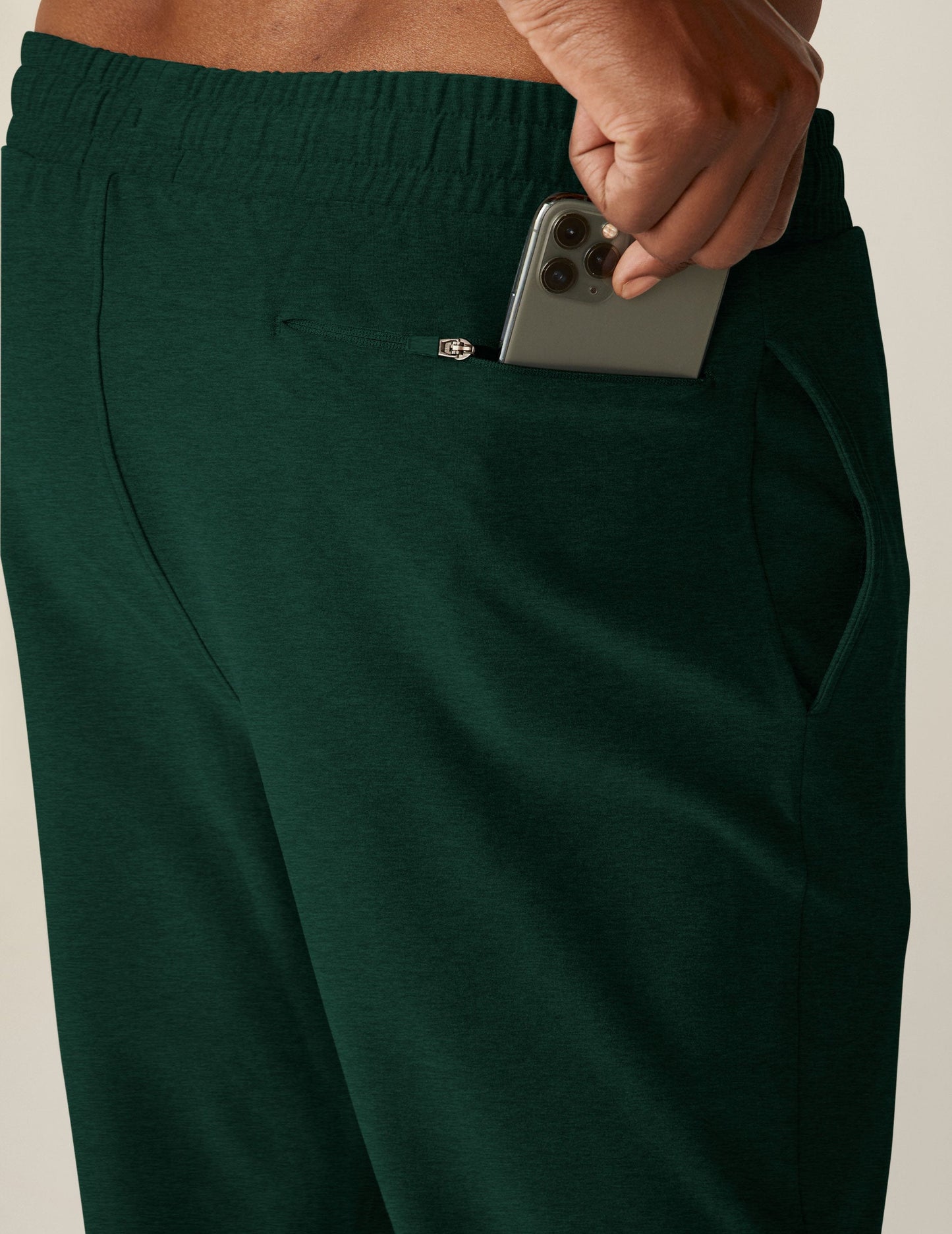 Men's Spacedye Slim Fit Athleisure Pants with Pockets & Elastic Waistband