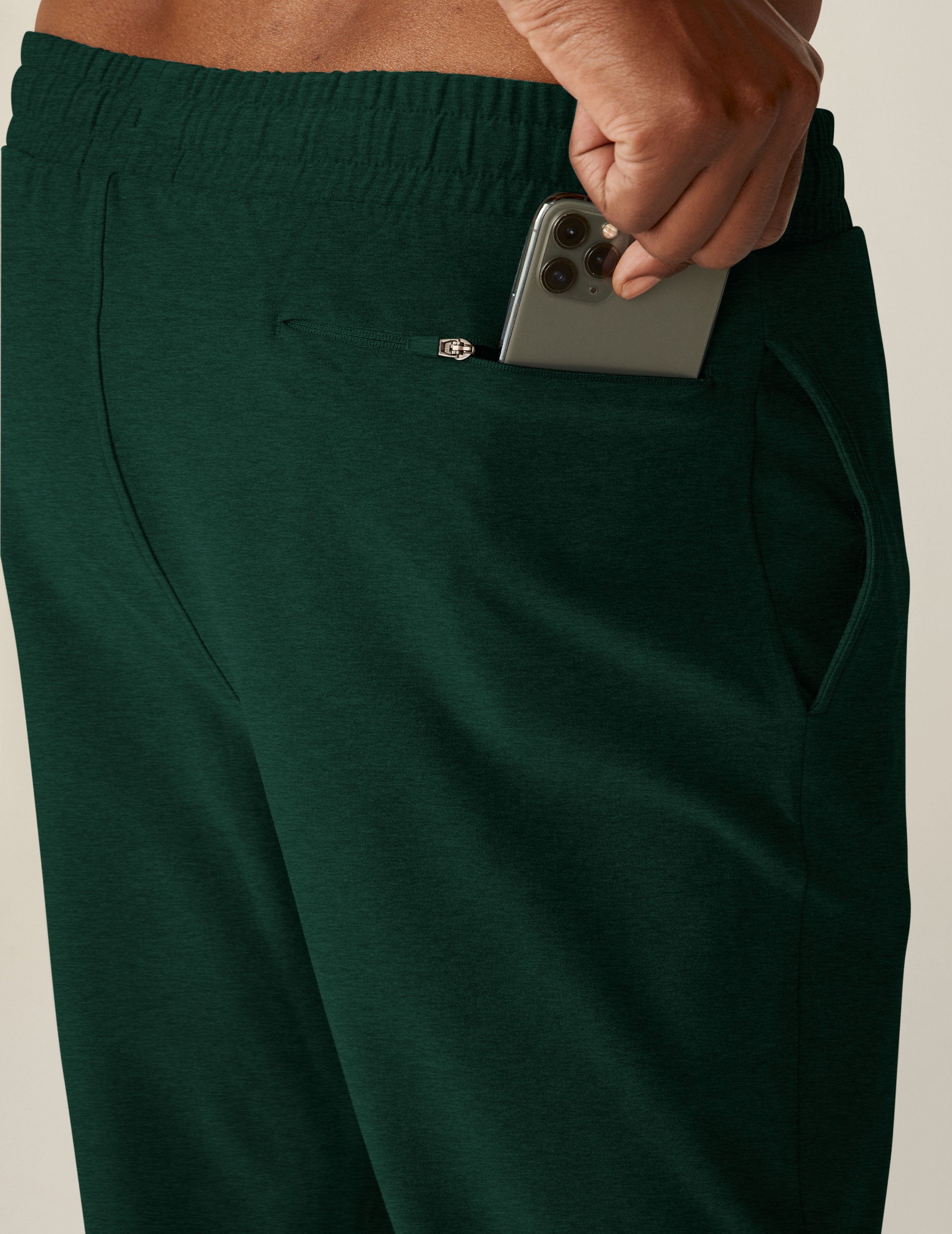 Men's Spacedye Slim Fit Athleisure Pants with Pockets & Elastic Waistband