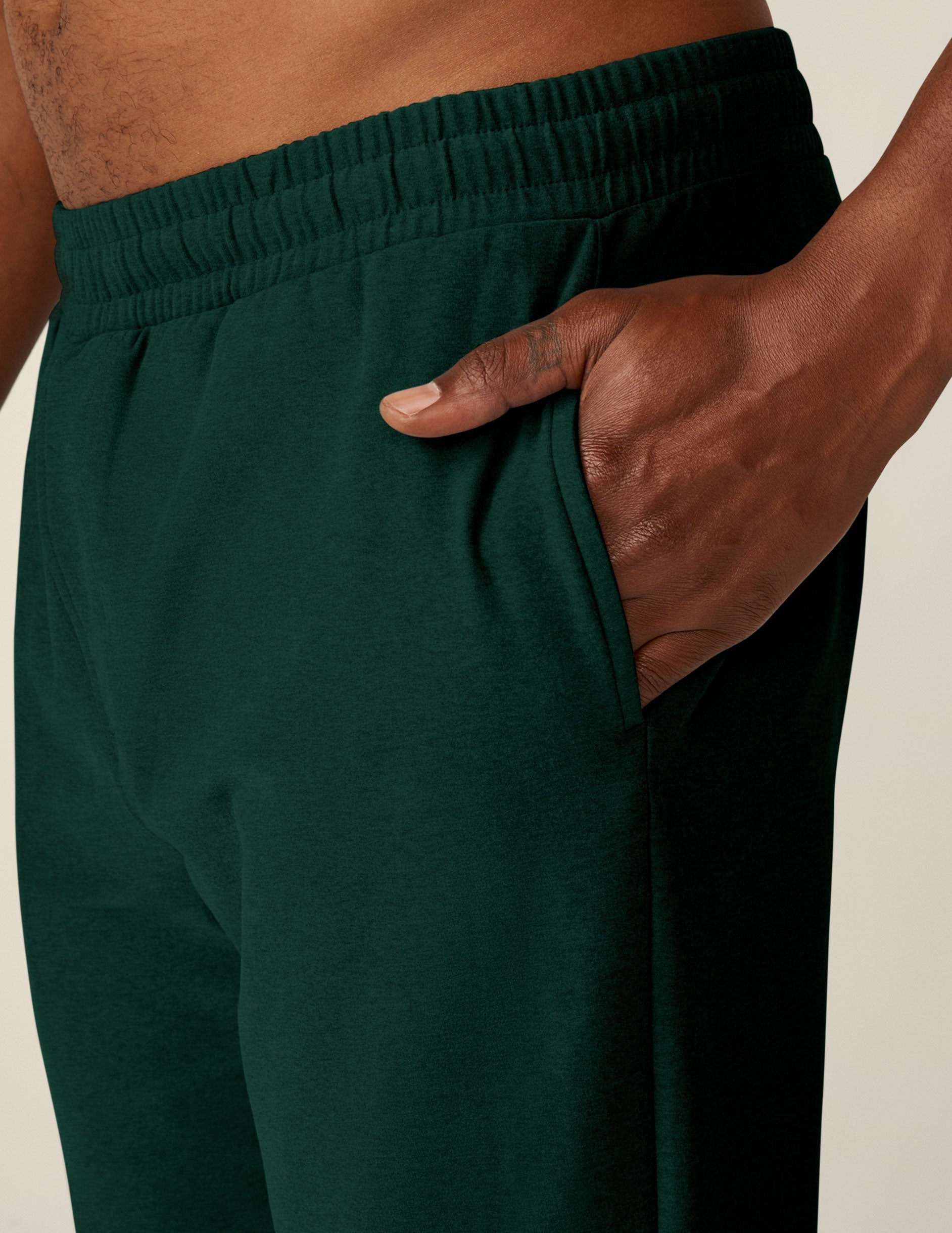 Men's Spacedye Slim Fit Athleisure Pants with Pockets & Elastic Waistband