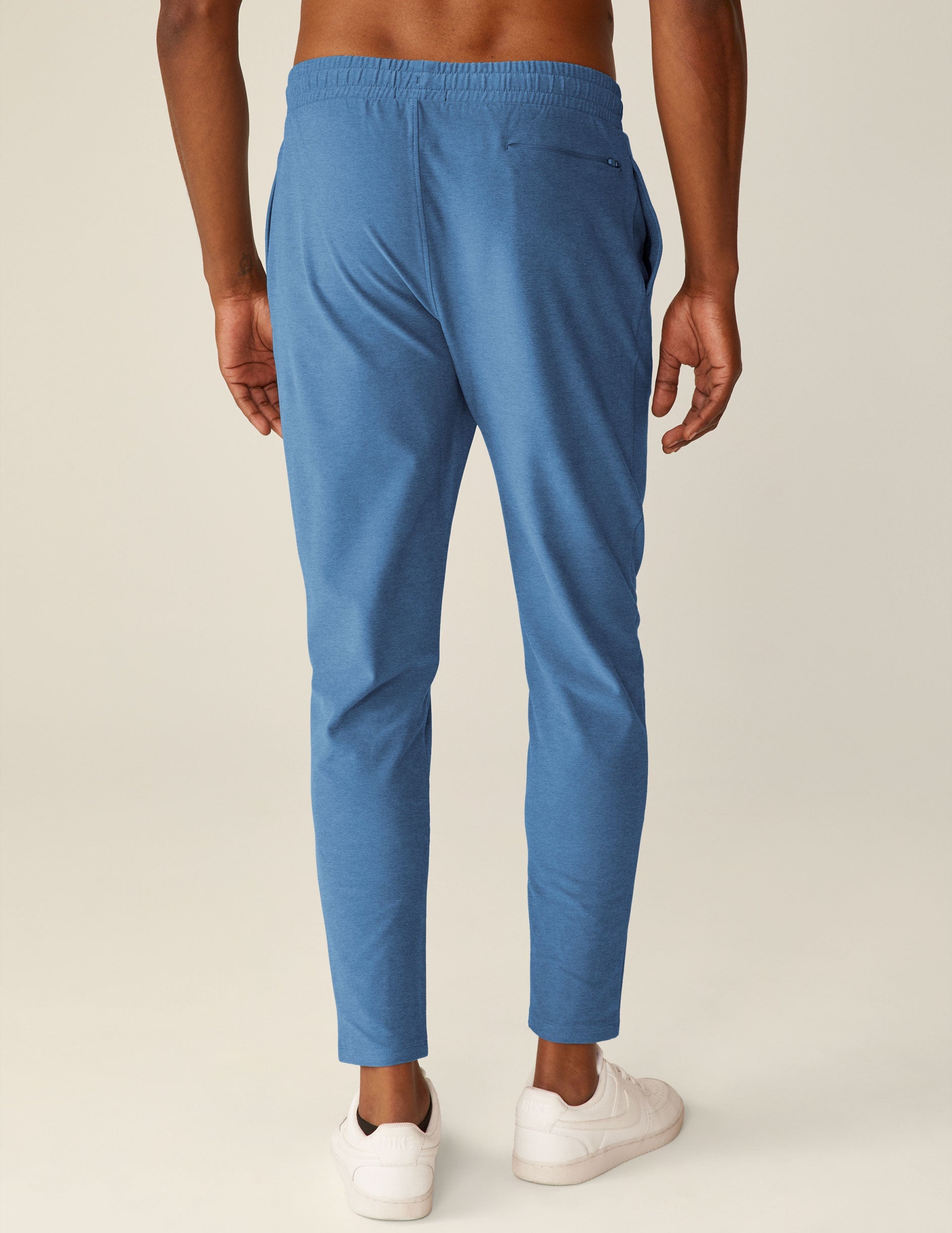 Sky Blue Heather Slim Fit Athleisure Pants for Men - Comfort & Style