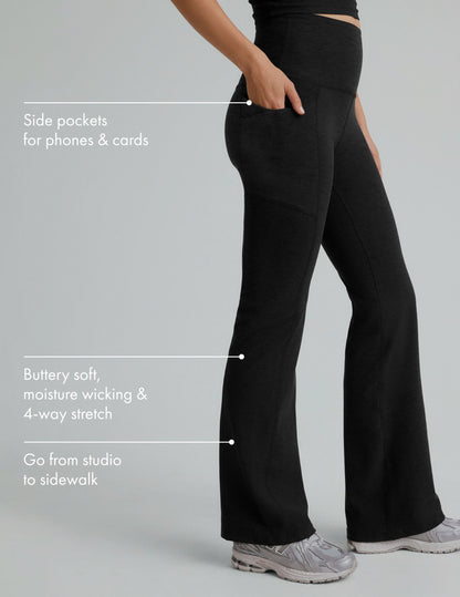 Soft Spacedye High-Waisted Flare Leggings with Pockets for Everyday Comfort
