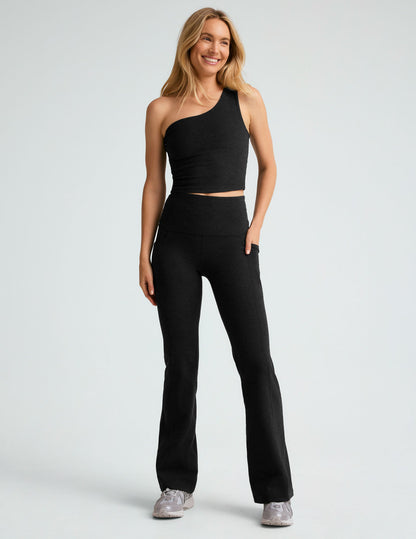 Soft Spacedye High-Waisted Flare Leggings with Pockets for Everyday Comfort