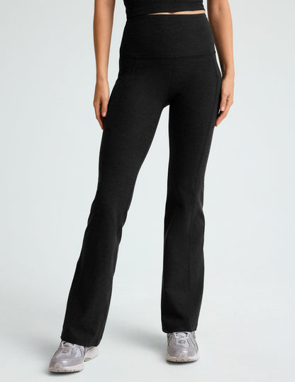 Soft Spacedye High-Waisted Flare Leggings with Pockets for Everyday Comfort