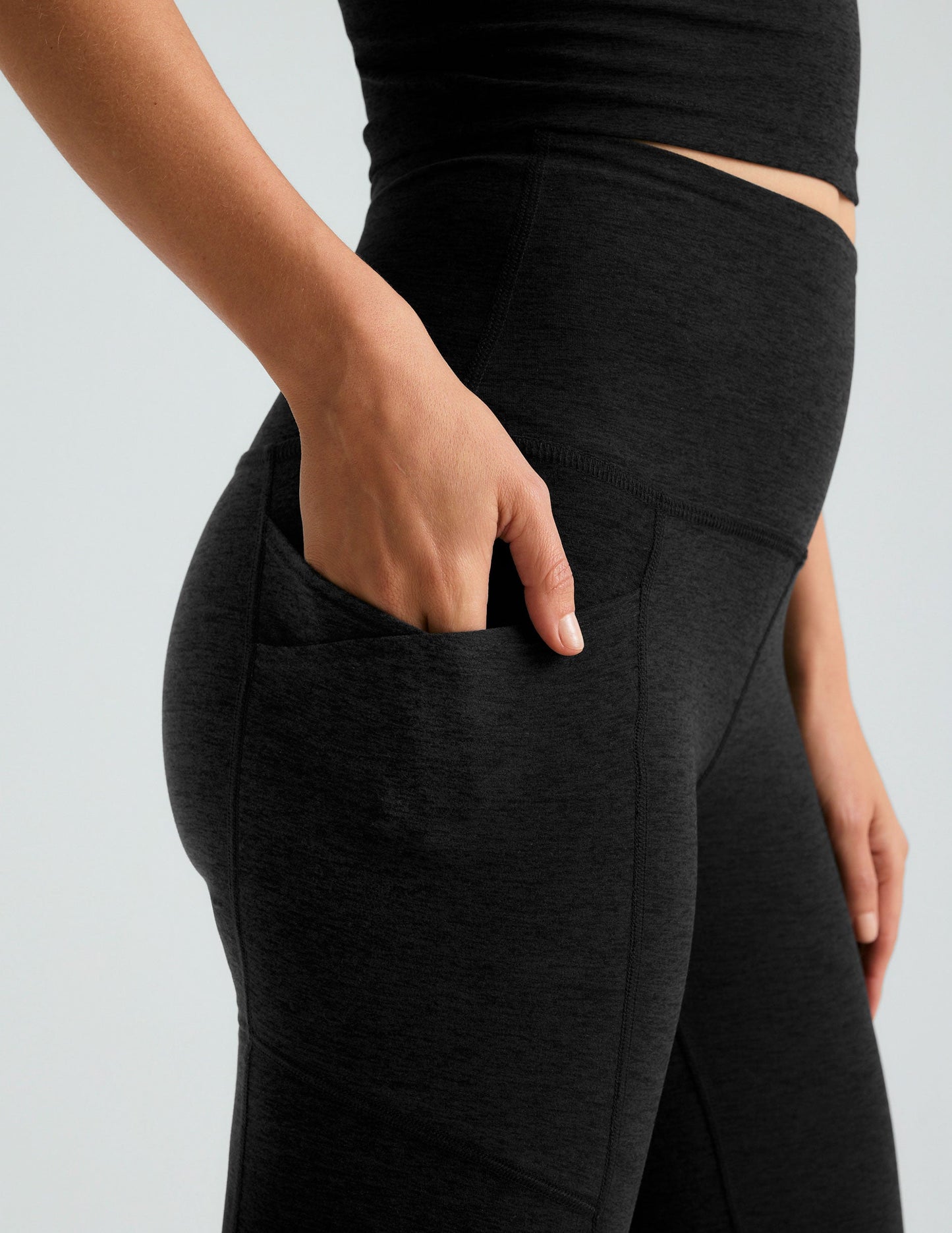 Soft Spacedye High-Waisted Flare Leggings with Pockets for Everyday Comfort