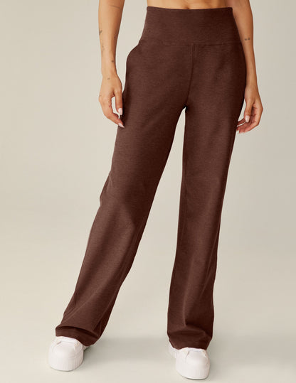 Comfortable Spacedye High-Waisted Wide Leg Pants with Pockets for Women