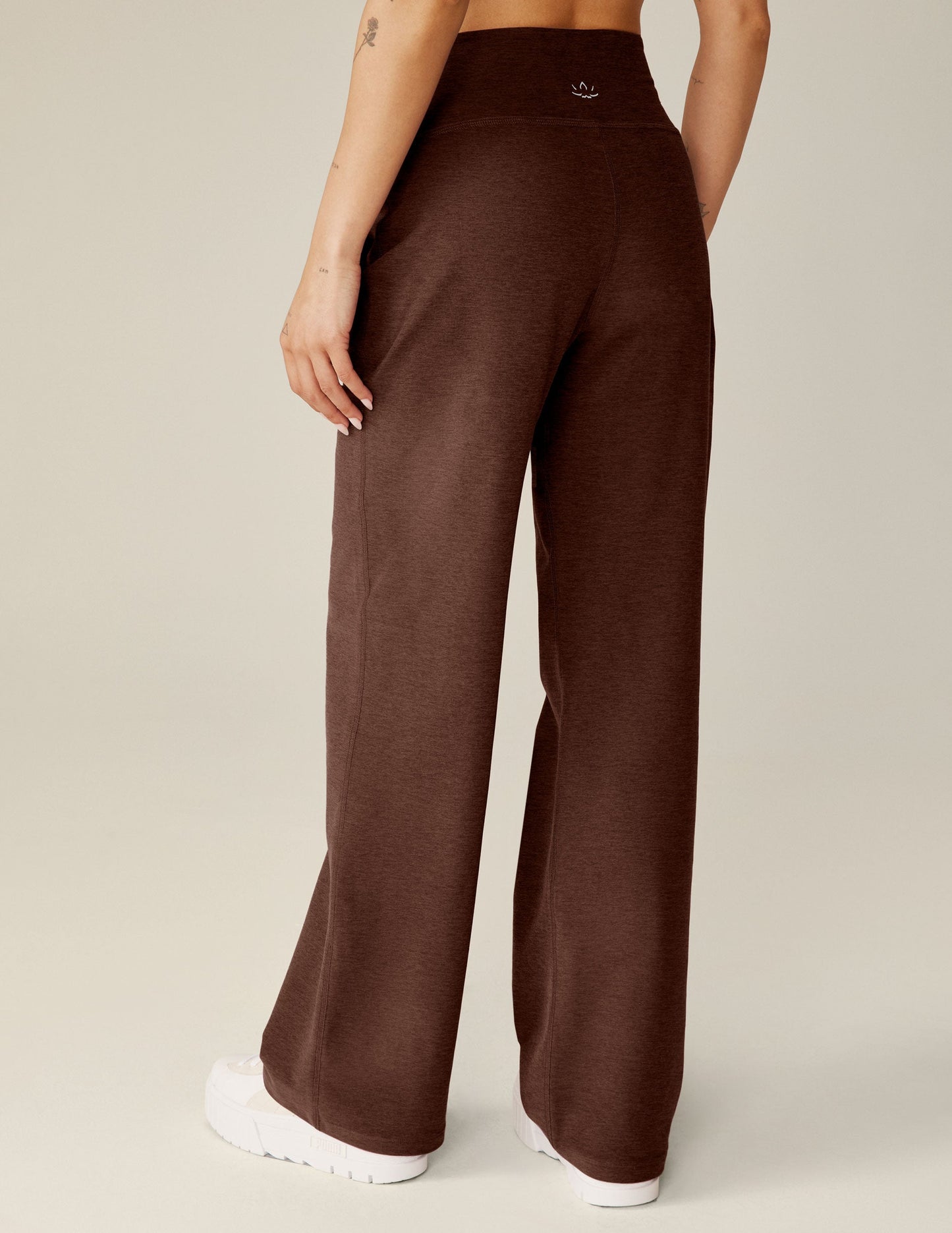 Comfortable Spacedye High-Waisted Wide Leg Pants with Pockets for Women