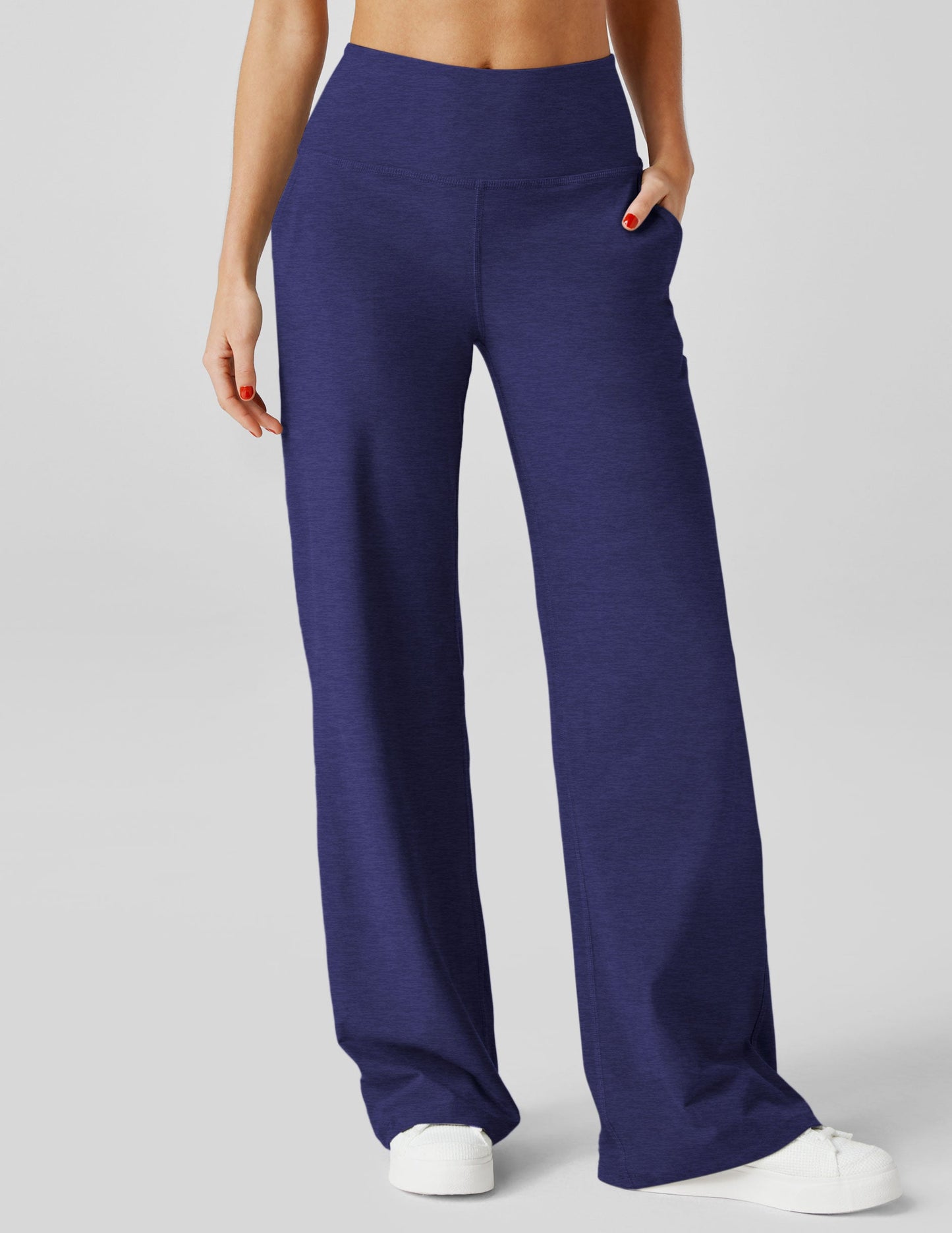 Spacedye High-Waisted Wide Leg Pants, Comfortable Relaxed Fit with Pockets