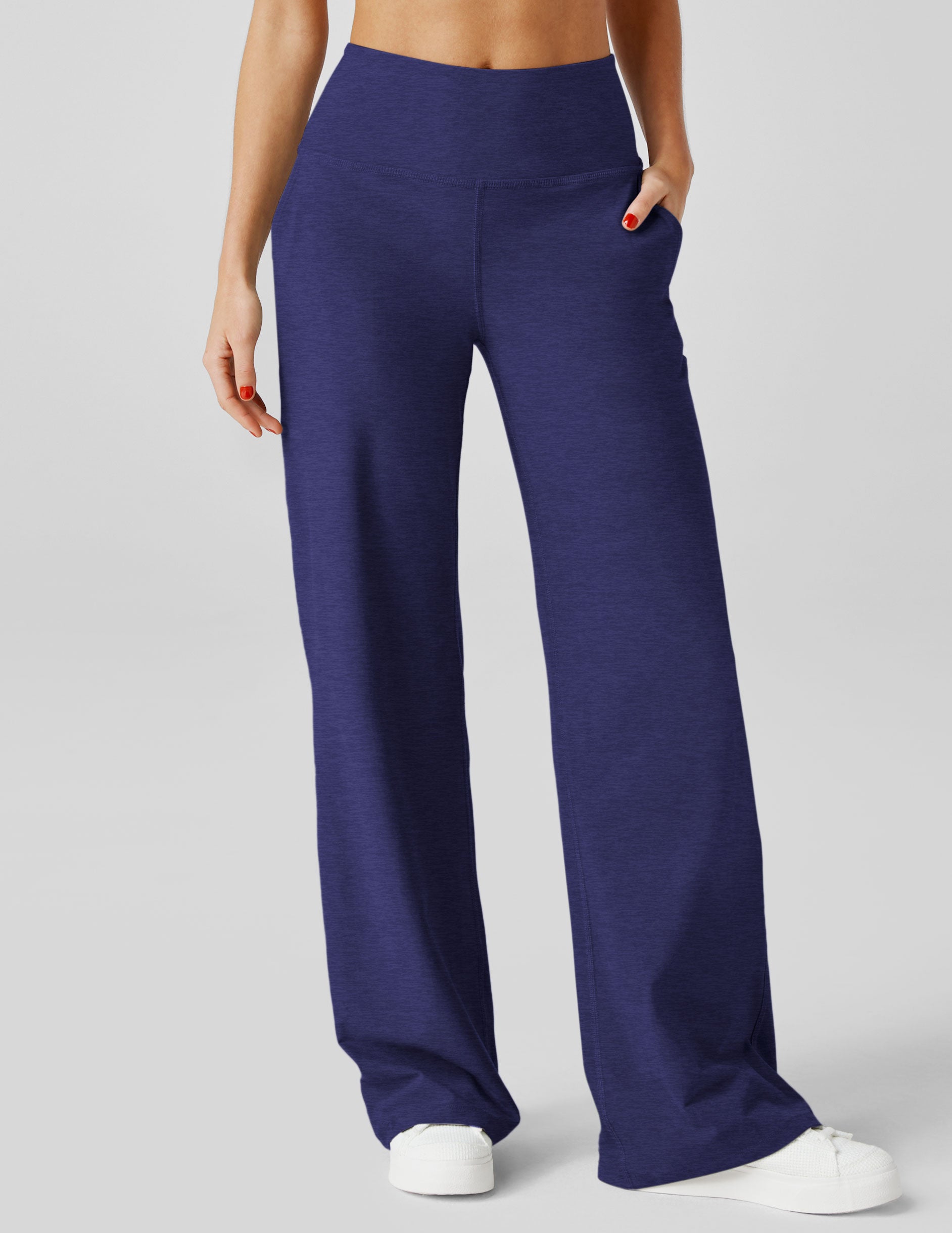 Spacedye High-Waisted Wide Leg Pants, Comfortable Relaxed Fit with Pockets