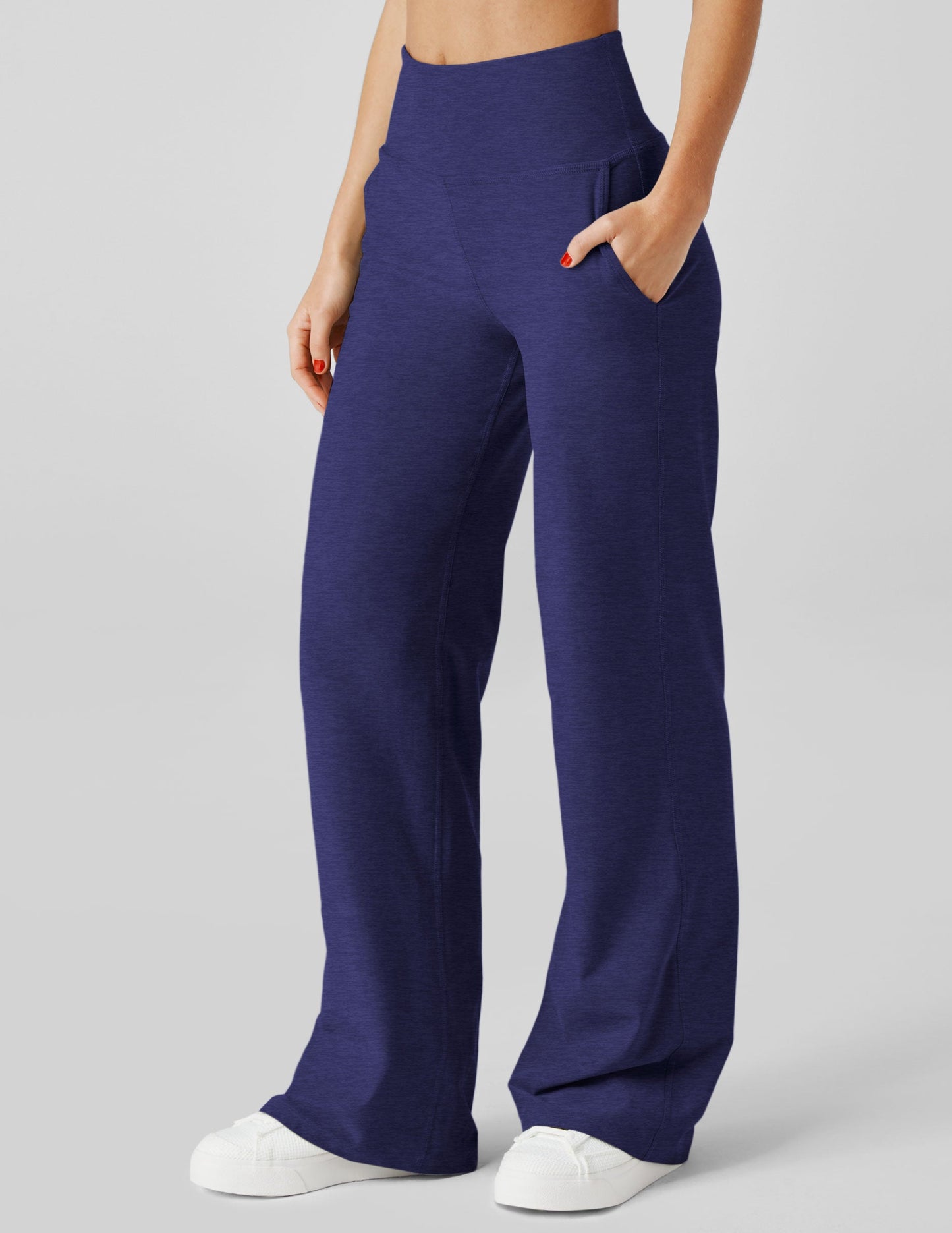 Spacedye High-Waisted Wide Leg Pants, Comfortable Relaxed Fit with Pockets