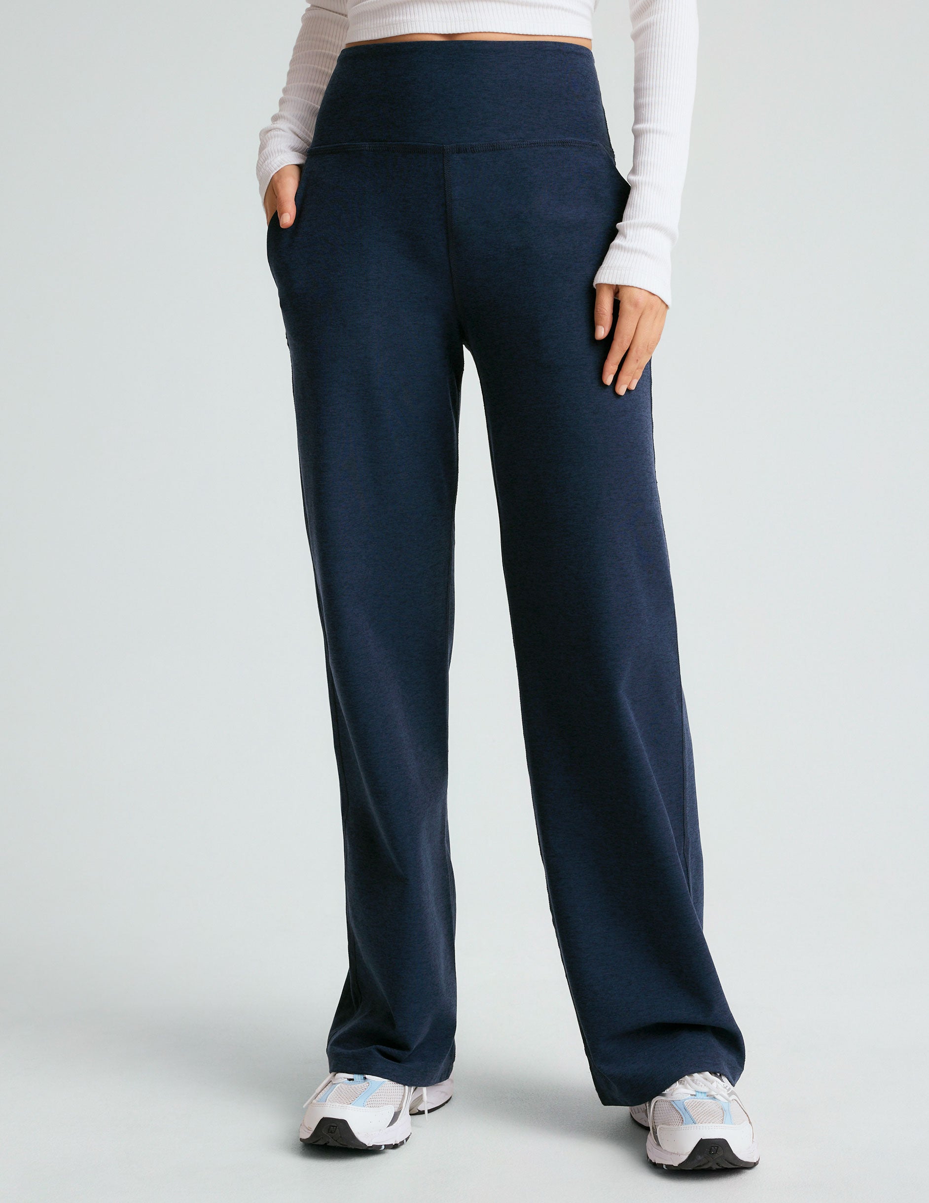 Women's Spacedye High-Waisted Wide Leg Lounge Pant: Ultra Soft Relaxed Comfort