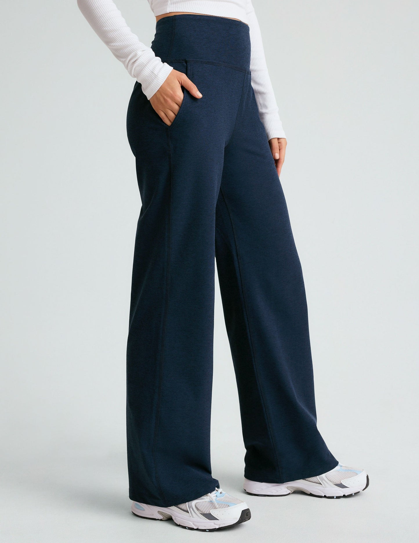 Women's Spacedye High-Waisted Wide Leg Lounge Pant: Ultra Soft Relaxed Comfort