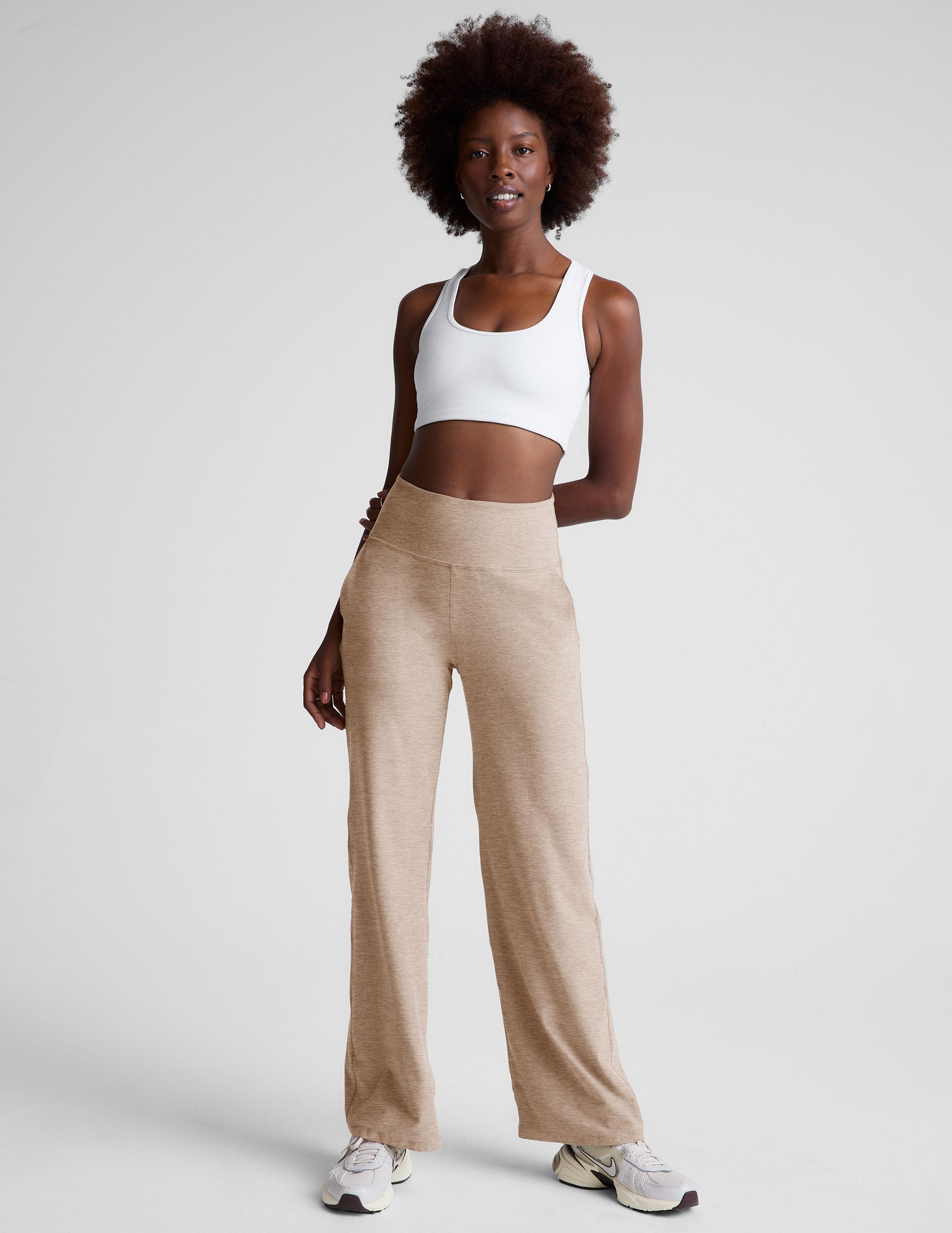 Comfy Spacedye Wide Leg Pants for Women, High-Waisted Relaxed Fit