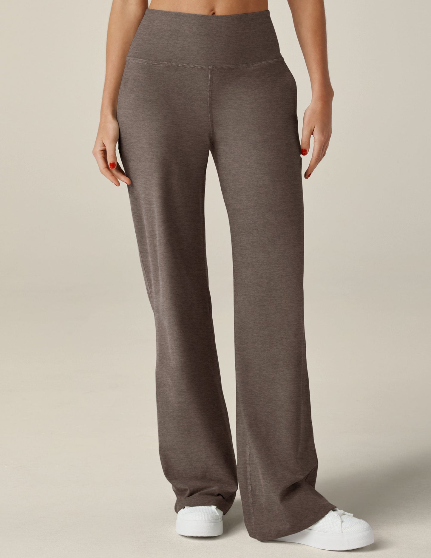 Beyond Yoga Spacedye High-Waisted Wide Leg Pant - Soft Umber Heather Comfort