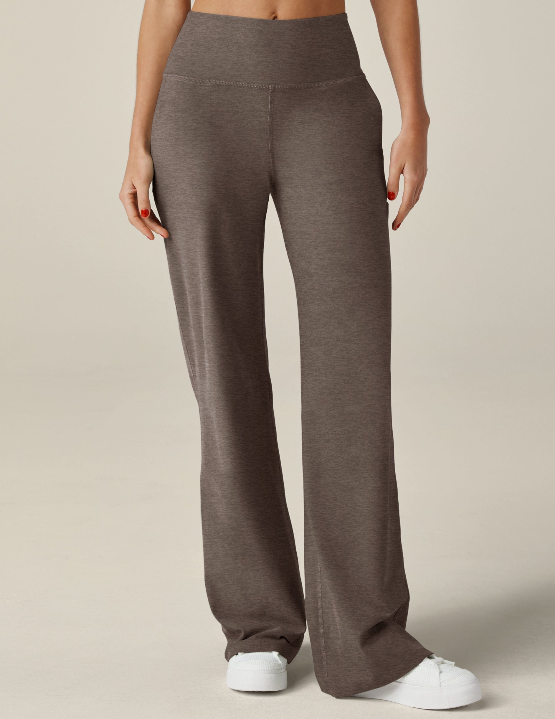 Beyond Yoga Spacedye High-Waisted Wide Leg Pant - Soft Umber Heather Comfort