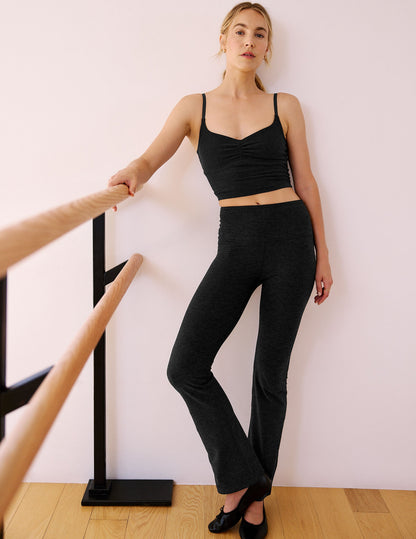Spacedye Foldover Bootcut Pants: Performance Yoga Activewear with Adjustable Waistband