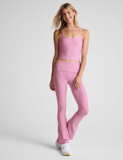 Beyond Yoga Spacedye Foldover Bootcut Pant: Soft, Flattering Pink Activewear