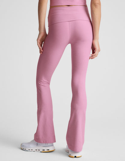 Beyond Yoga Spacedye Foldover Bootcut Pant: Soft, Flattering Pink Activewear