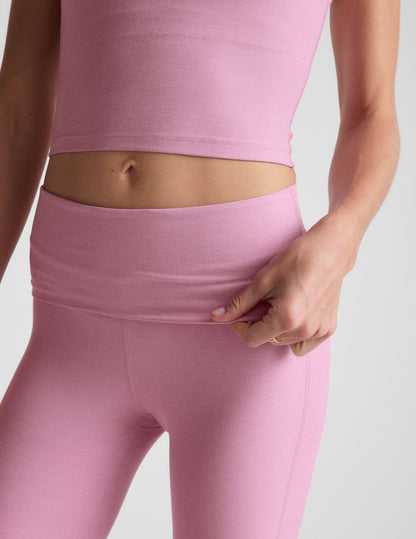 Beyond Yoga Spacedye Foldover Bootcut Pant: Soft, Flattering Pink Activewear