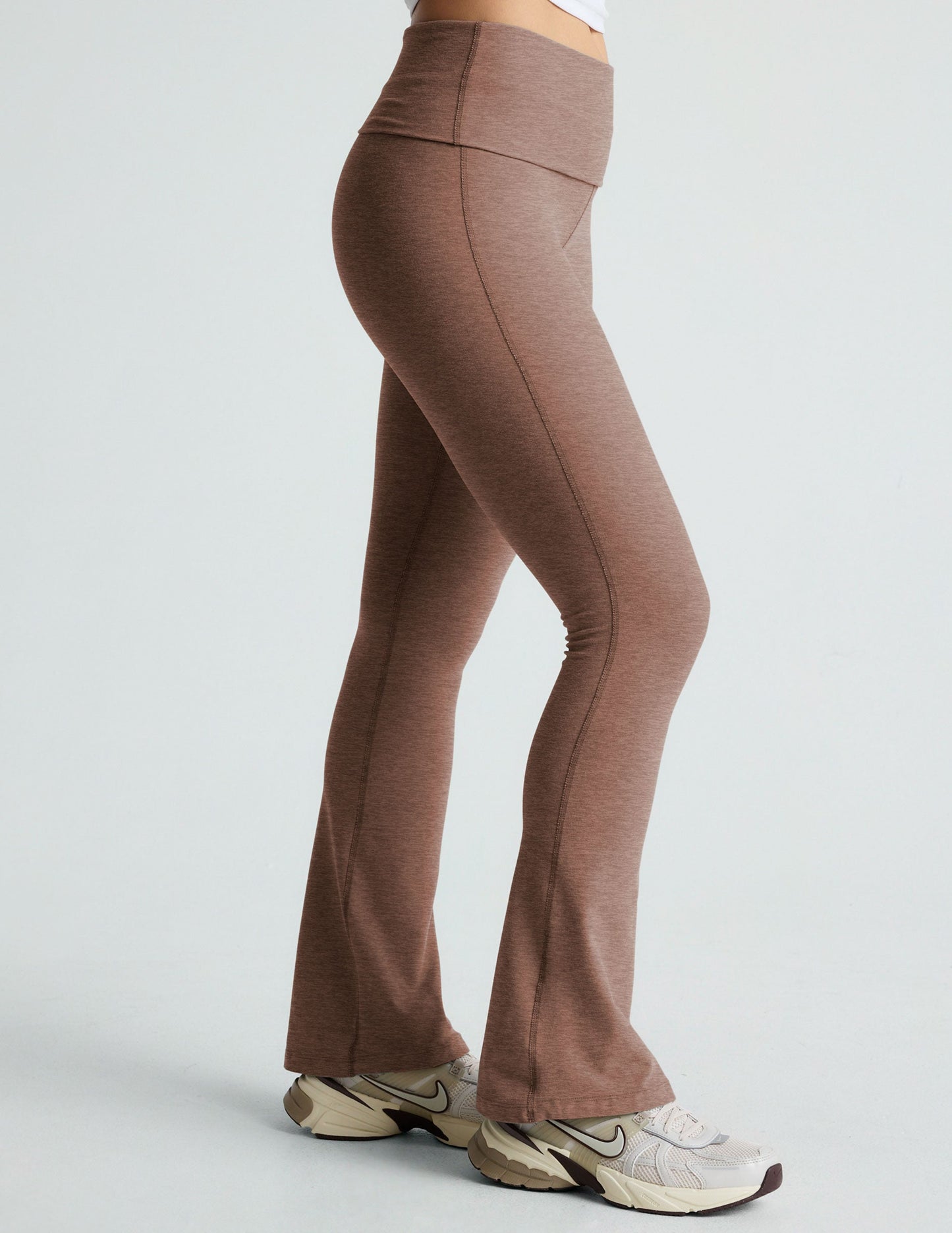 Comfortable Spacedye Foldover Bootcut Pants for Active Days & Stylish Wear