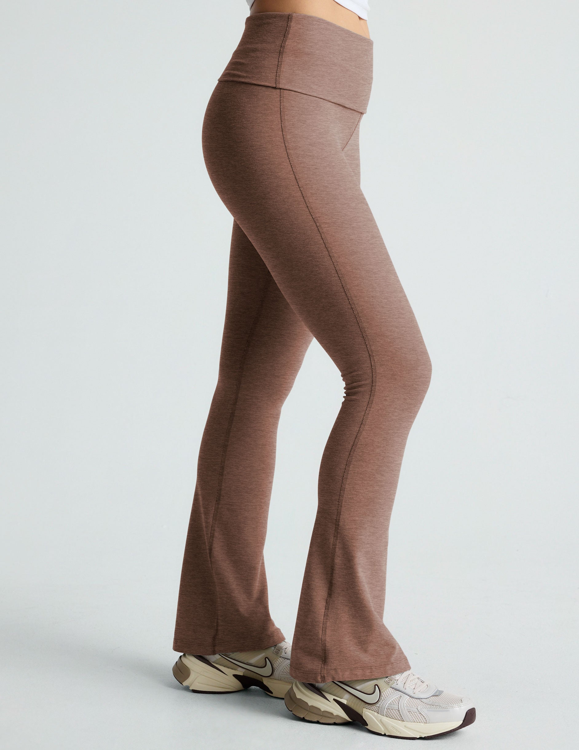 Comfortable Spacedye Foldover Bootcut Pants for Active Days & Stylish Wear