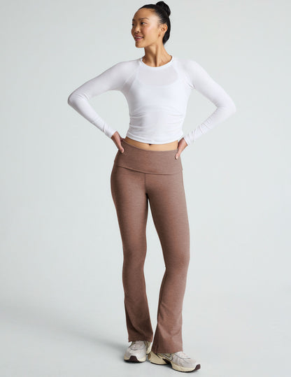 Comfortable Spacedye Foldover Bootcut Pants for Active Days & Stylish Wear